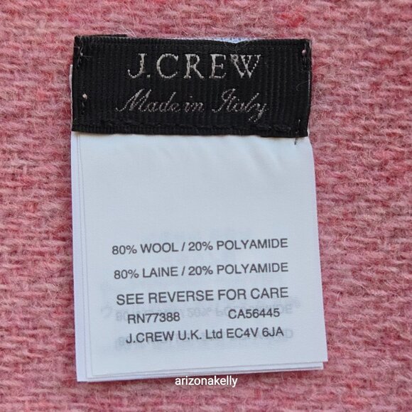 NWOT J. Crew Hot Pink Wool Plaid Square Scarf - Picture 13 of 13
